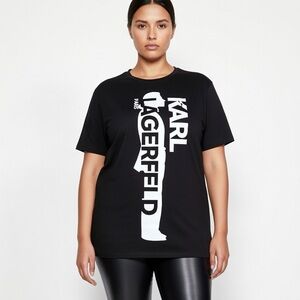 Karl Lagerfeld Paris Black White Graphic Tee Size XXL Tshirt Shirt NWT